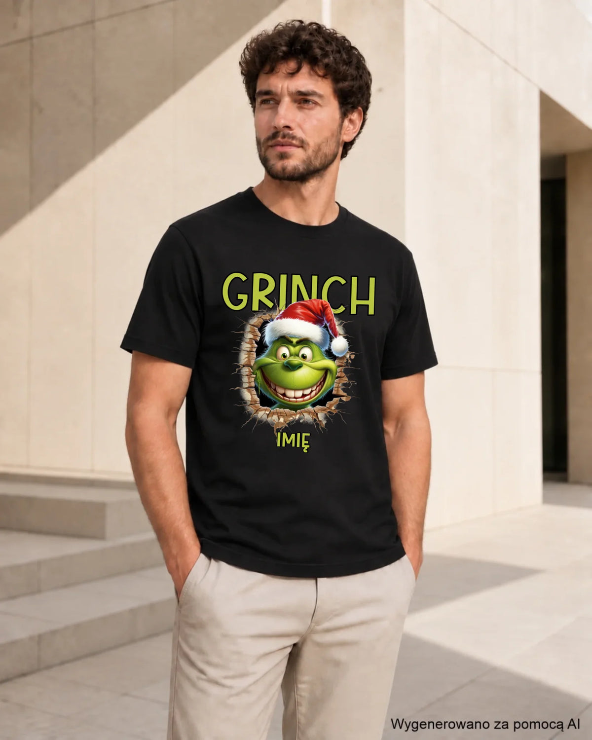 Koszulka męska świąteczna - Grinch - personalizowana BN112