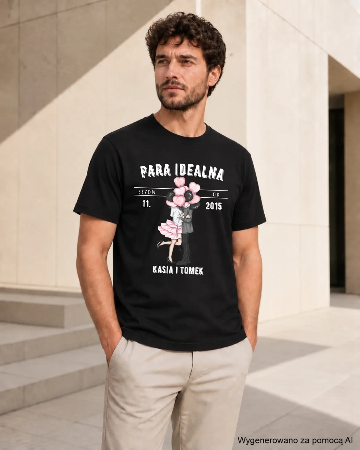 Koszulka męska dla par na rocznicę - Para idealna - personalizowana W11