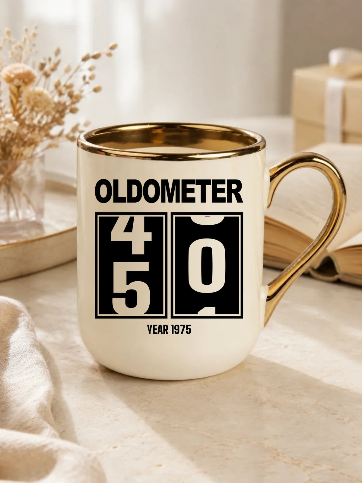 Kubek elegant na urodziny - Oldometer wybierz wiek 20-85 lat