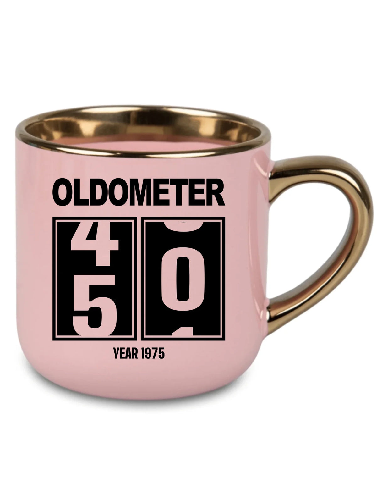 Kubek ze złotym rantem na urodziny - Oldometer wybierz wiek 20-85 lat