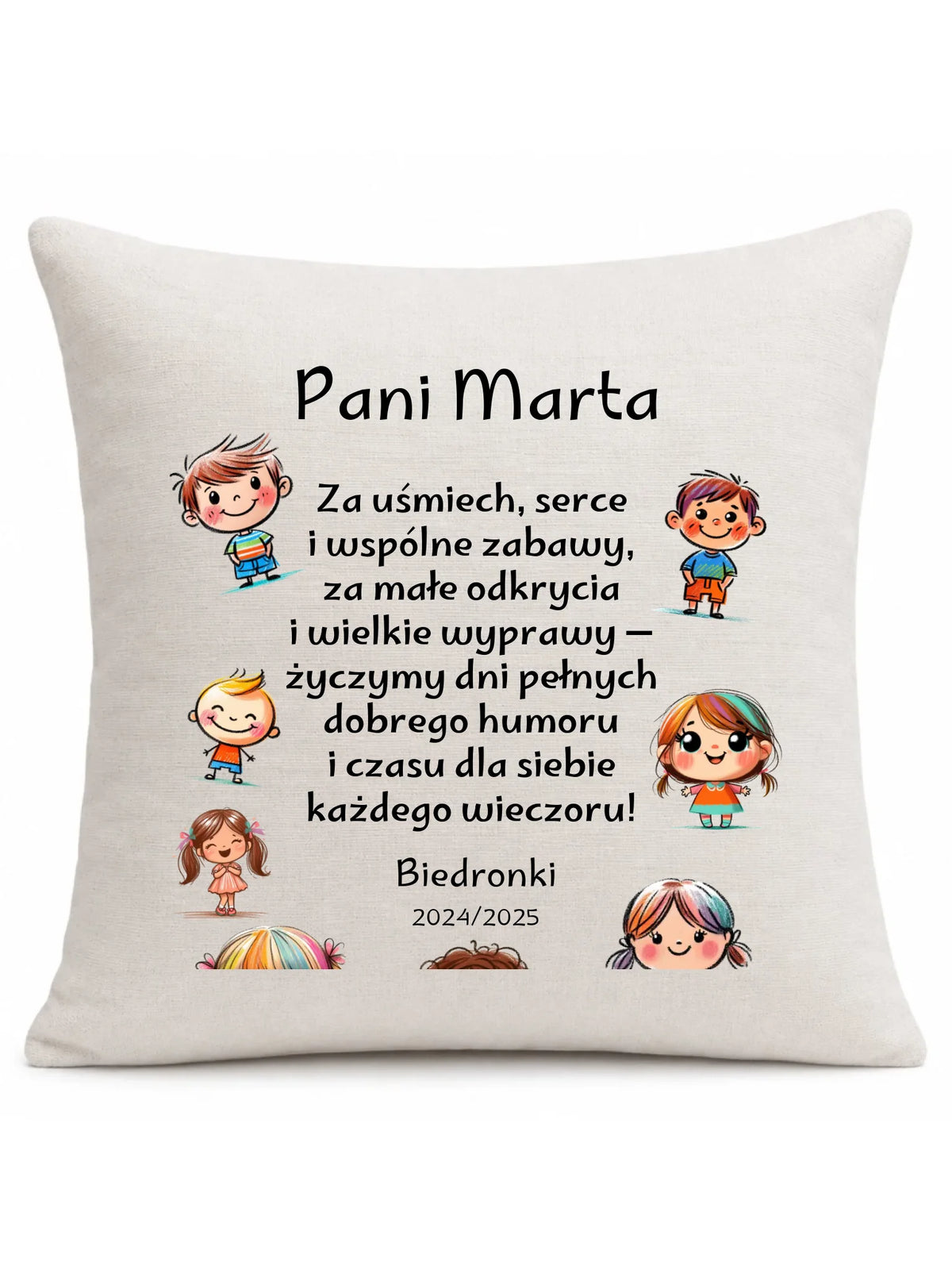 Przedszkolaki | Personalizowana poduszka prezent dla nauczycielki N03