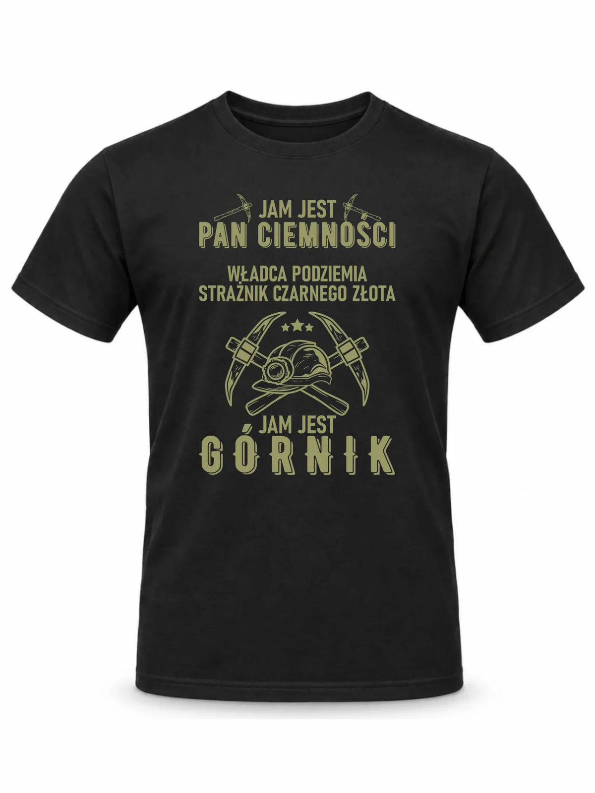 Czarna koszulka męska dla górnika - Pan Ciemności, Jam jest Górnik