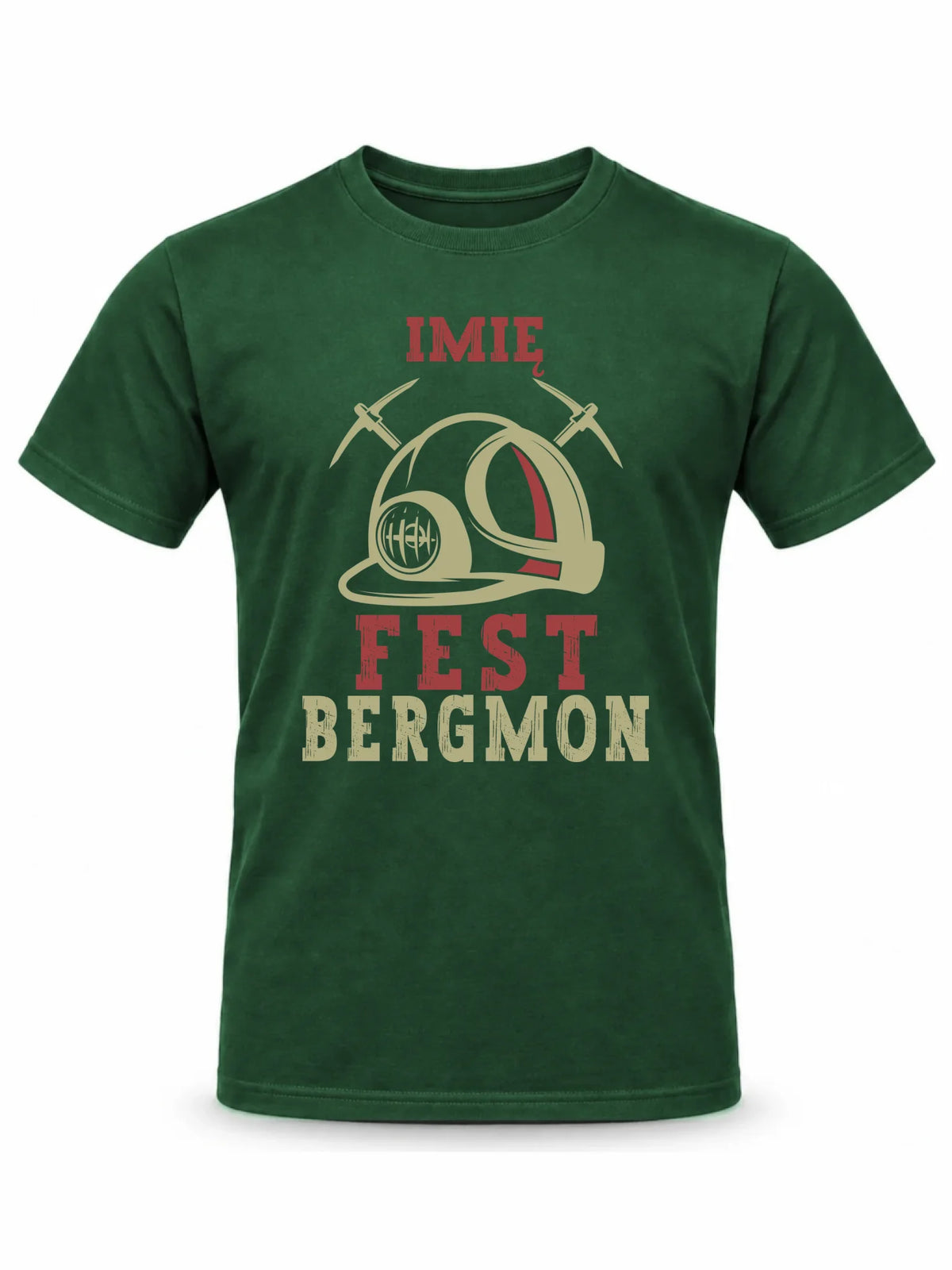 Zielona koszulka męska z imieniem dla górnika - Fest Bergmon