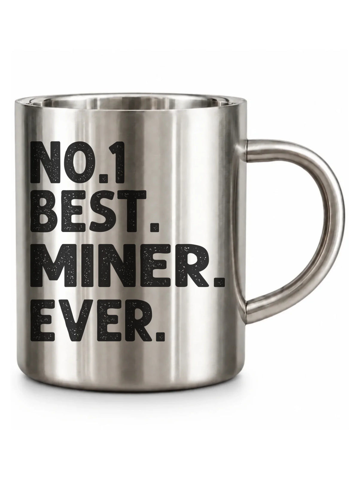 Srebrny metalowy kubek turystyczny dla górnika - Best Miner Ever