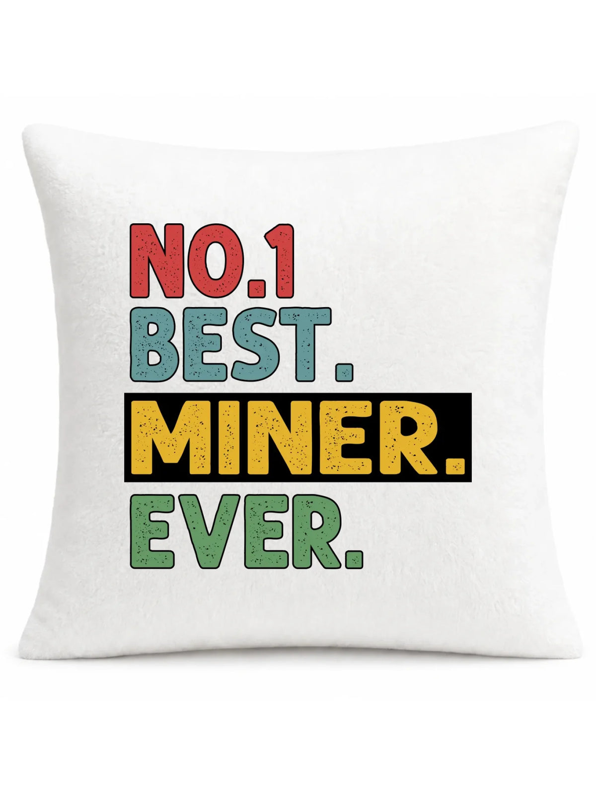Biała poduszka pluszowa dla górnika - Best Miner Ever
