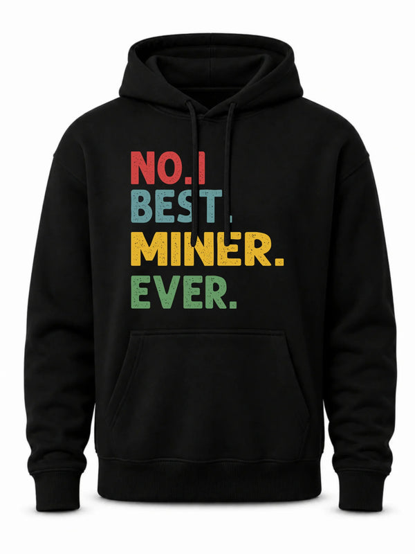 Czarna bluza męska z kapturem dla górnika - Best Miner Ever