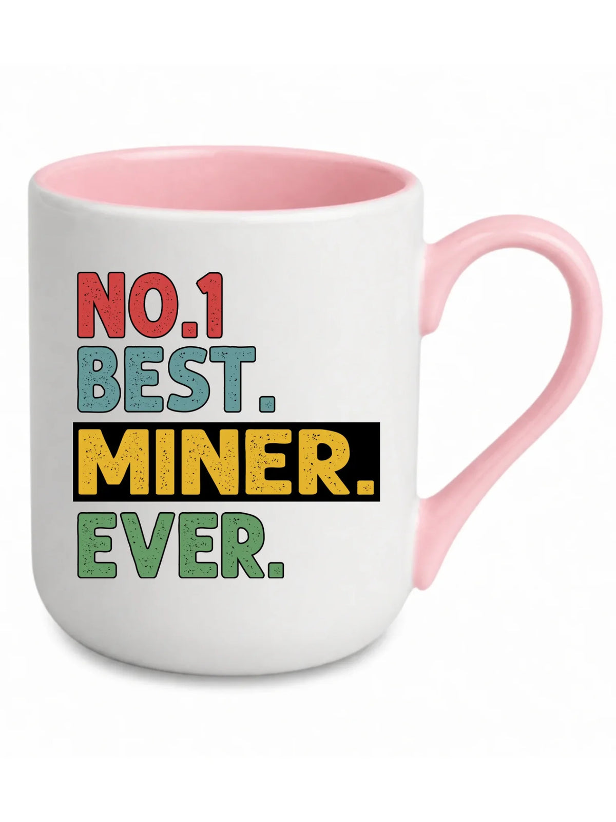 Biały z różowym środkiem kubek elegant dla górnika - Best Miner Ever