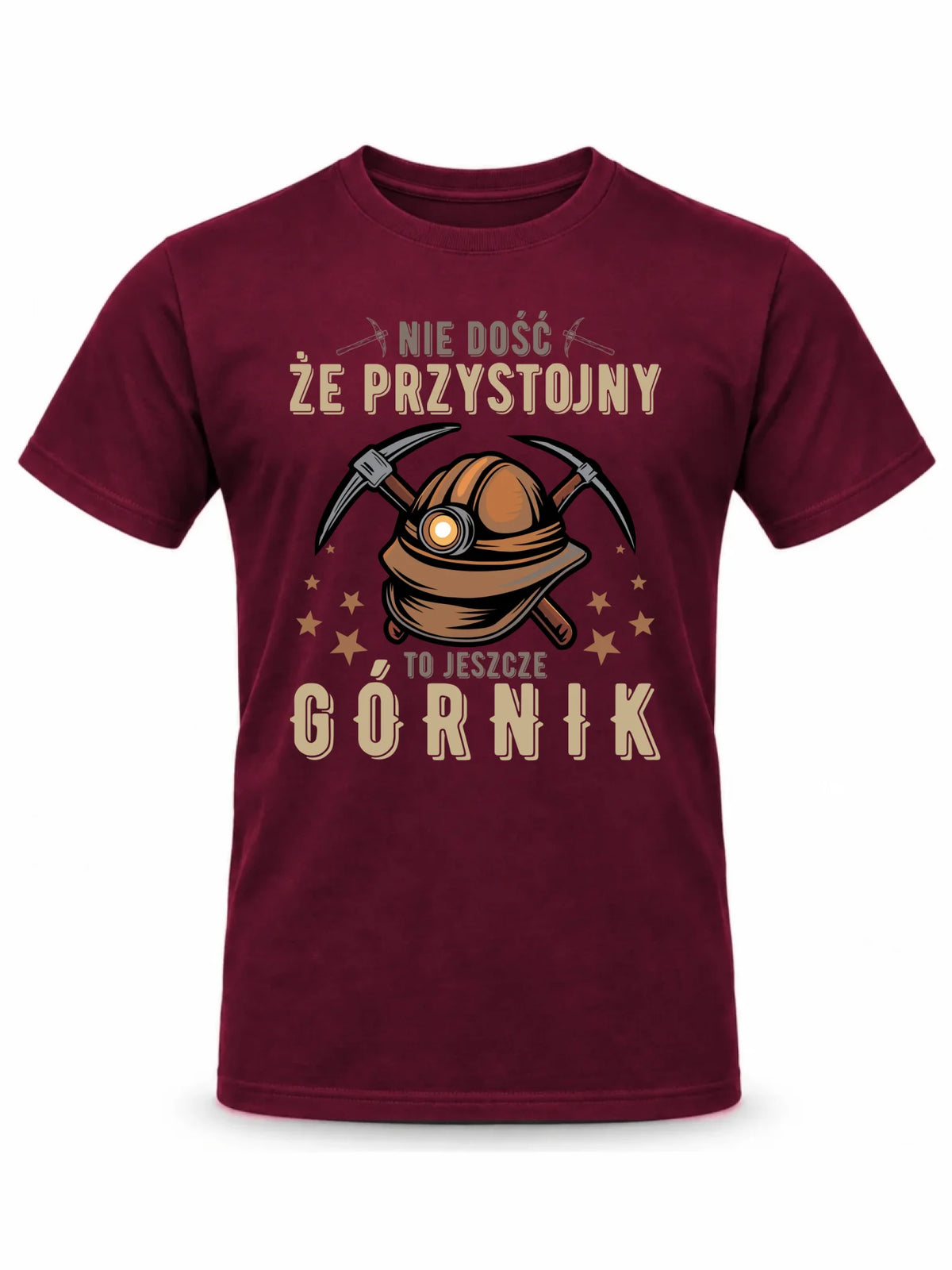 Burgundowa koszulka męska dla górnika - Nie dość że przystojny to jeszcze górnik