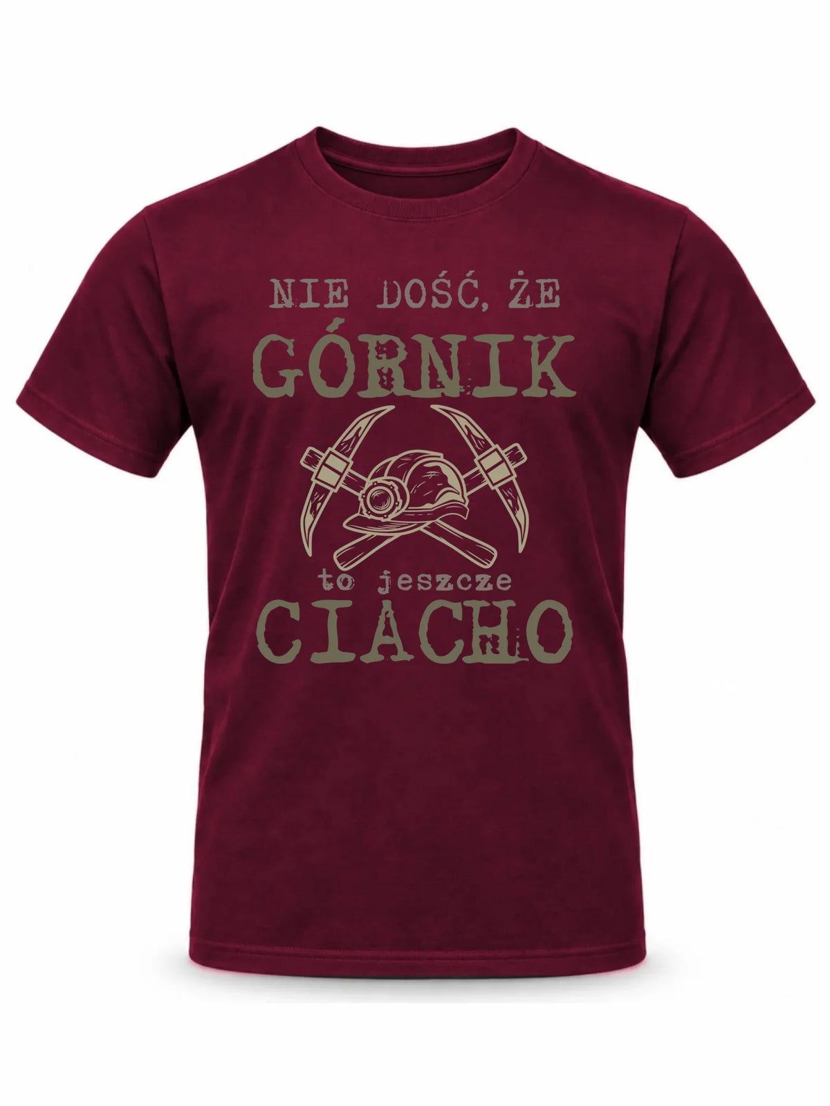 Burgundowa koszulka męska dla górnika - Nie dość, że górnik to jeszcze ciacho