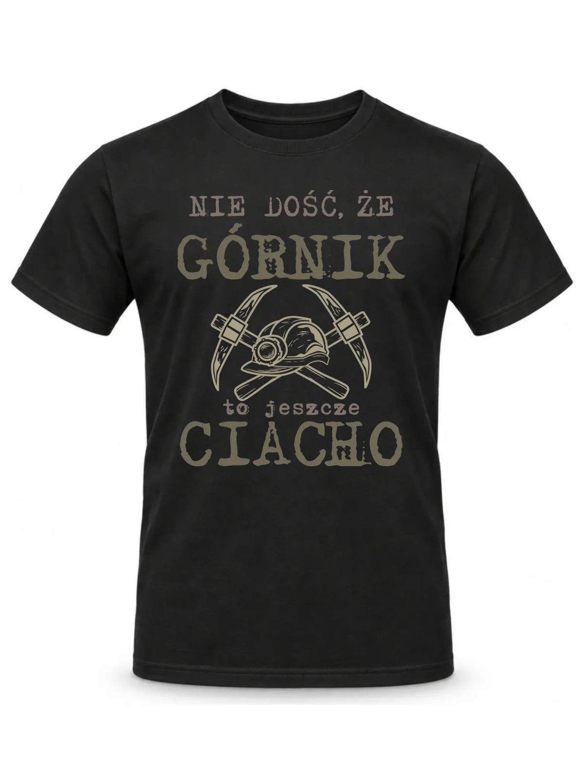 Czarna koszulka męska dla górnika - Nie dość, że górnik to jeszcze ciacho