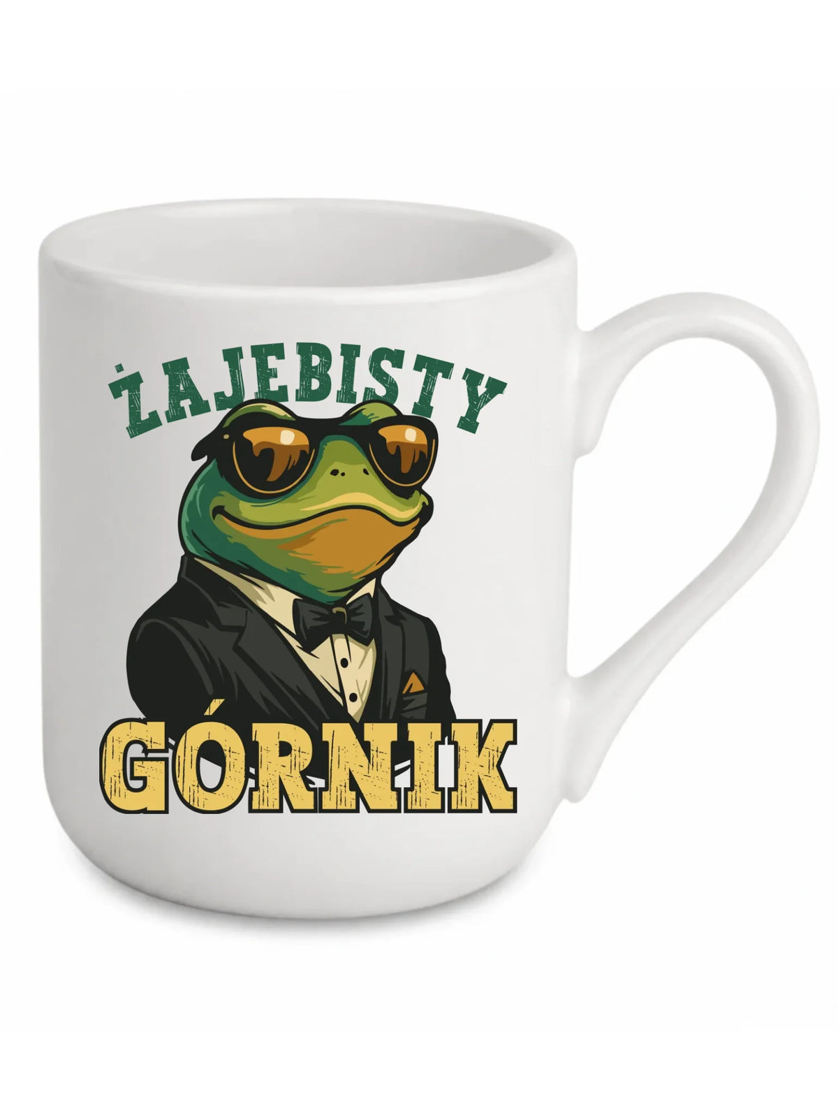 Biały kubek elegant dla górnika - Żajebisty Górnik