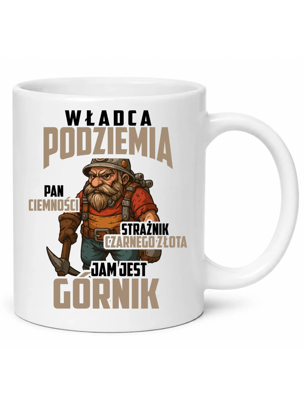Biały kubek dla górnika - Strażnik czarnego złota