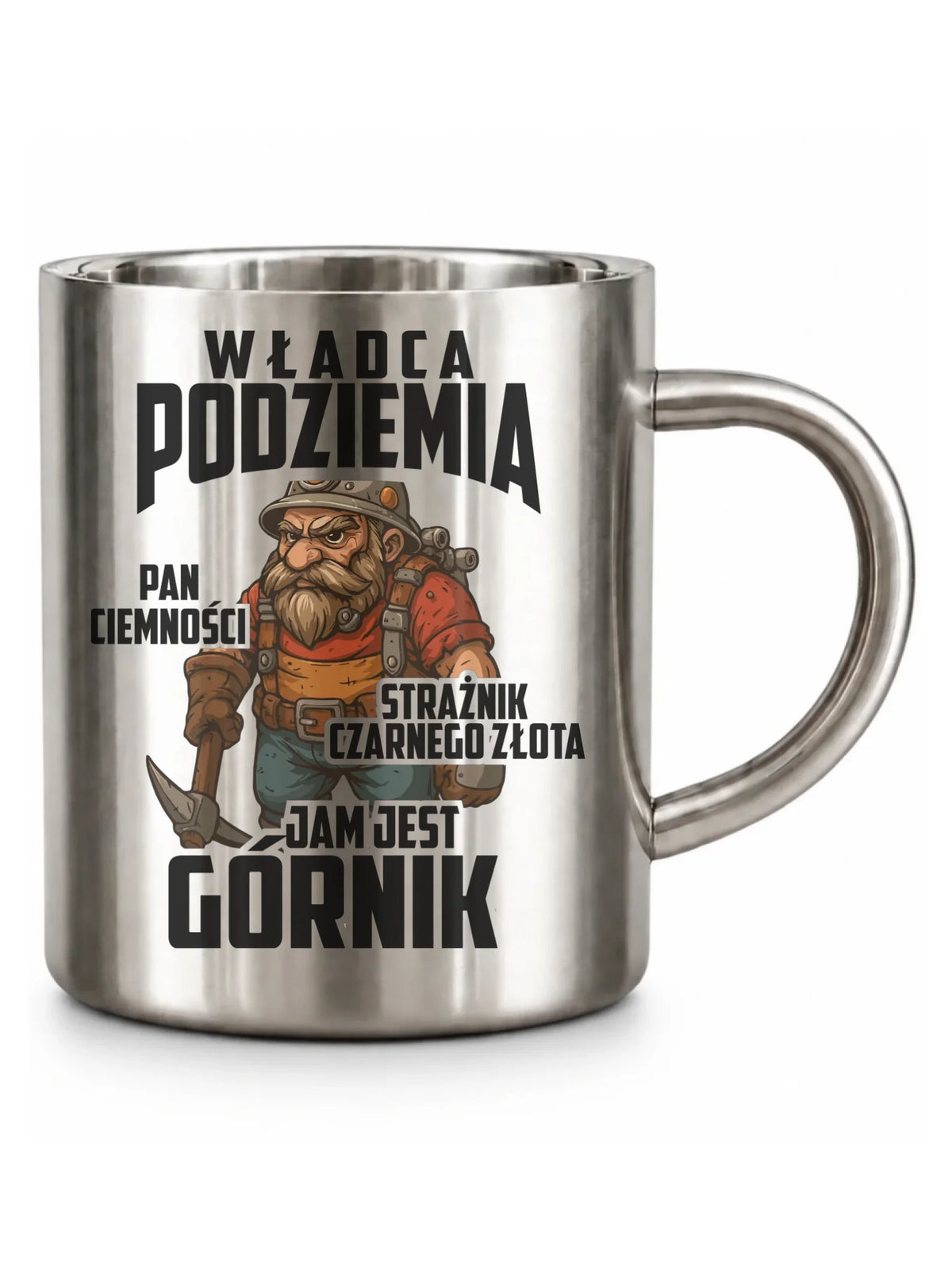 Metalowy kubek turystyczny dla górnika - Strażnik czarnego złota