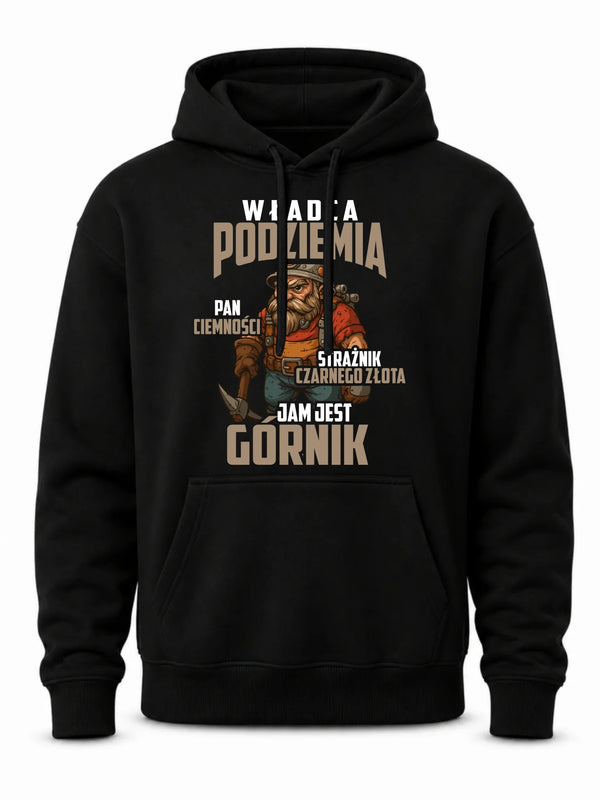 Czarna bluza męska z kapturem dla górnika - Strażnik czarnego złota
