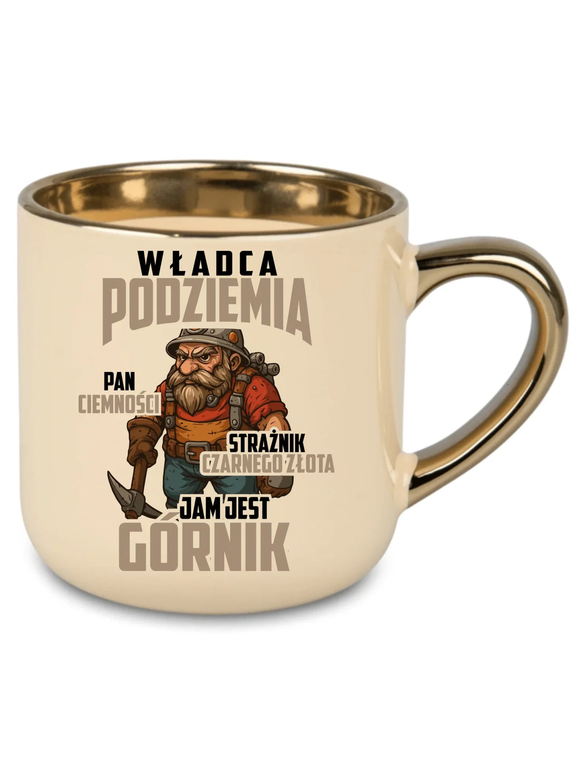 Kubek ze złotym rantem dla górnika - Strażnik czarnego złota