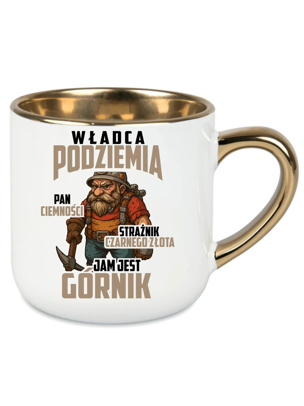 Kubek ze złotym rantem dla górnika - Strażnik czarnego złota