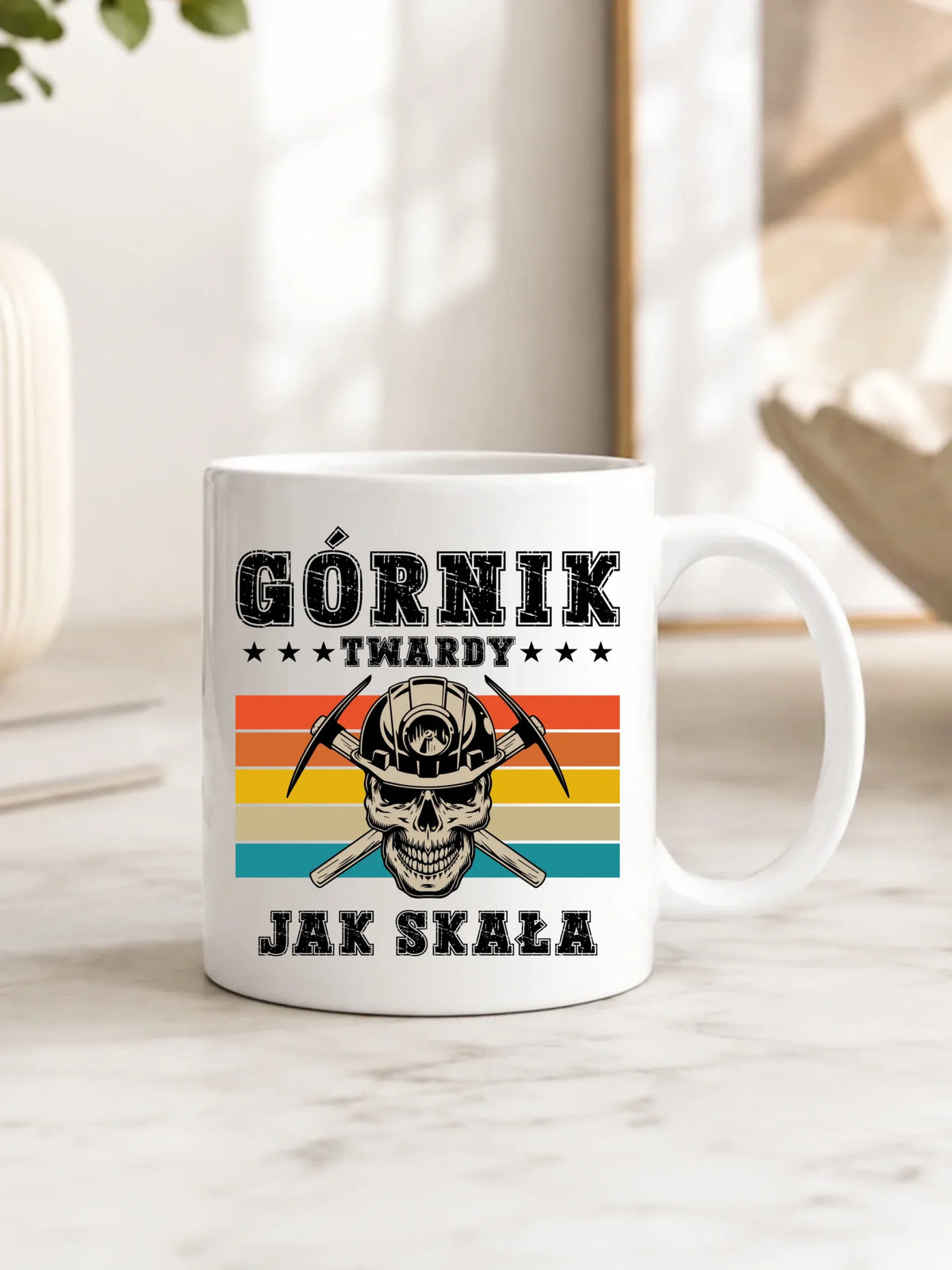 Prezent dla górnika - śmieszny kubek z nadrukiem Twardy jak skała
