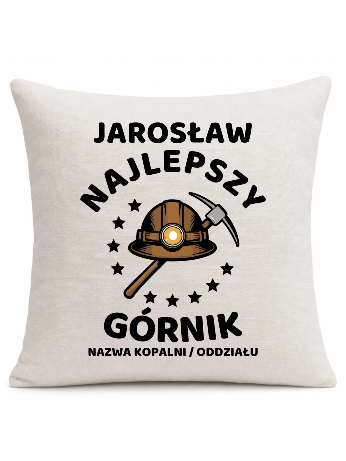 Lniana poduszka z imieniem dla górnika - Najlepszy Górnik