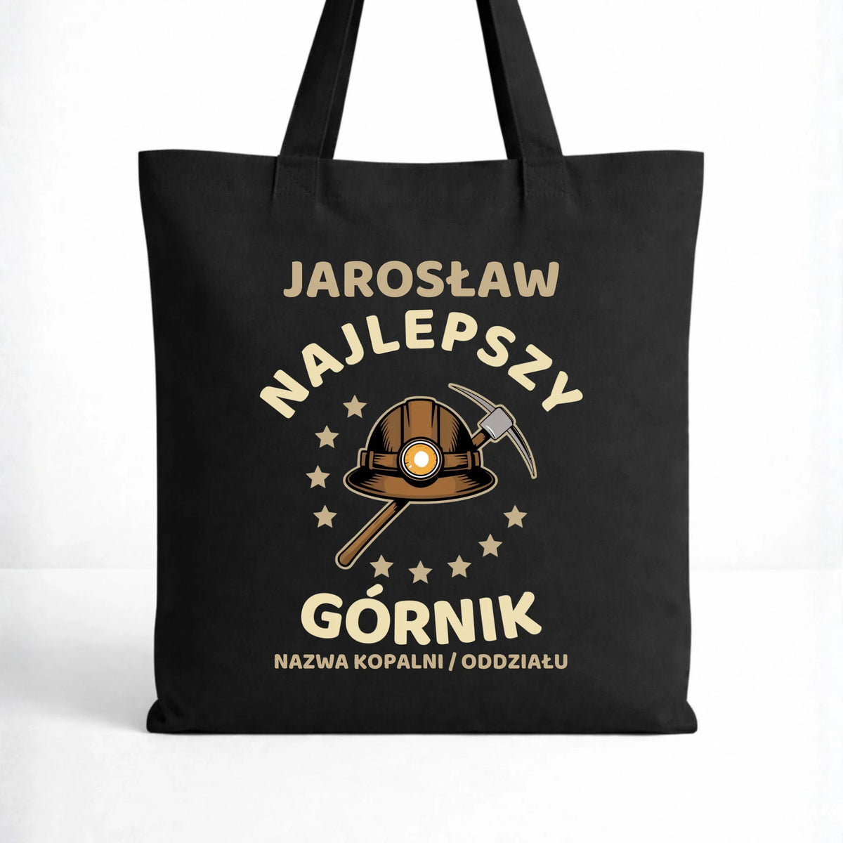 Czarna torba z imieniem dla górnika - Najlepszy Górnik
