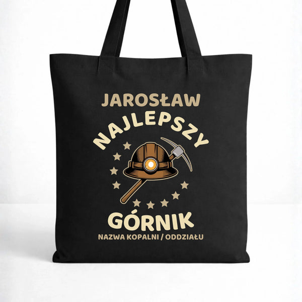 Czarna torba z imieniem dla górnika - Najlepszy Górnik