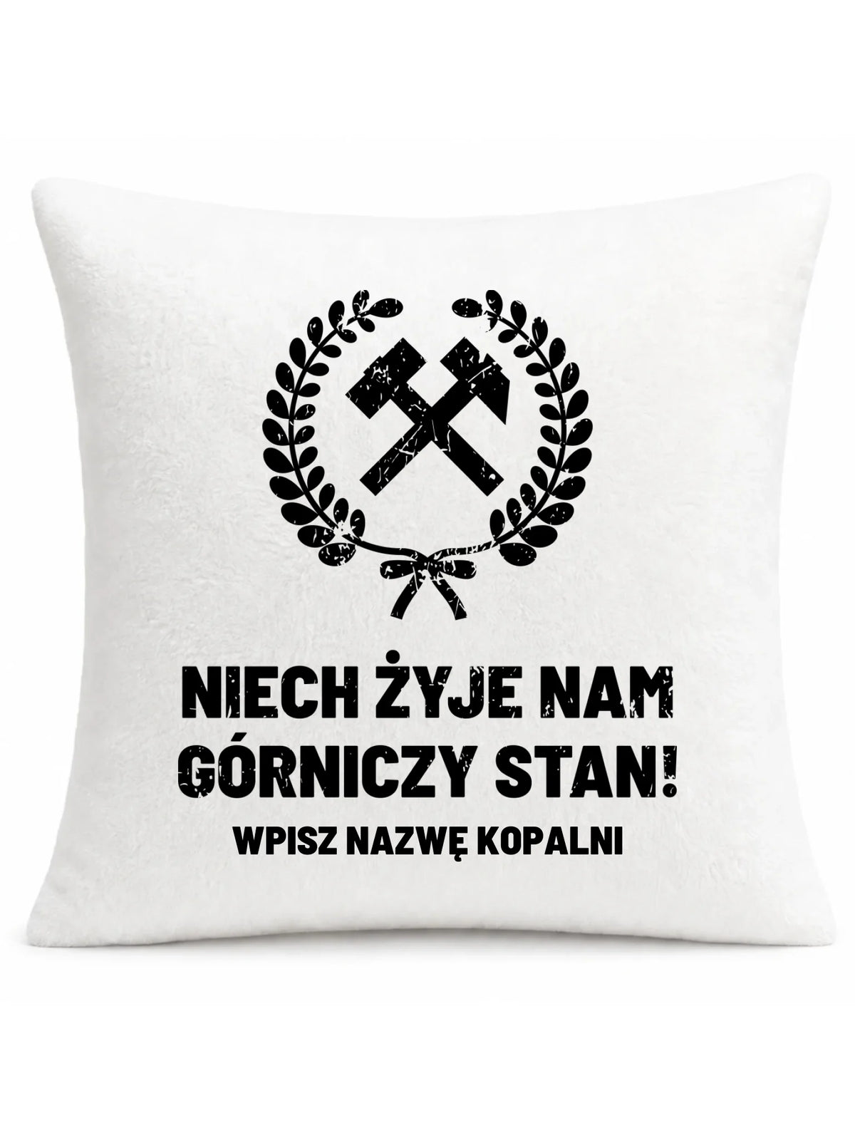 Pluszowa poduszka z nazwą kopalni dla górnika - Niech żyje nam górniczy stan