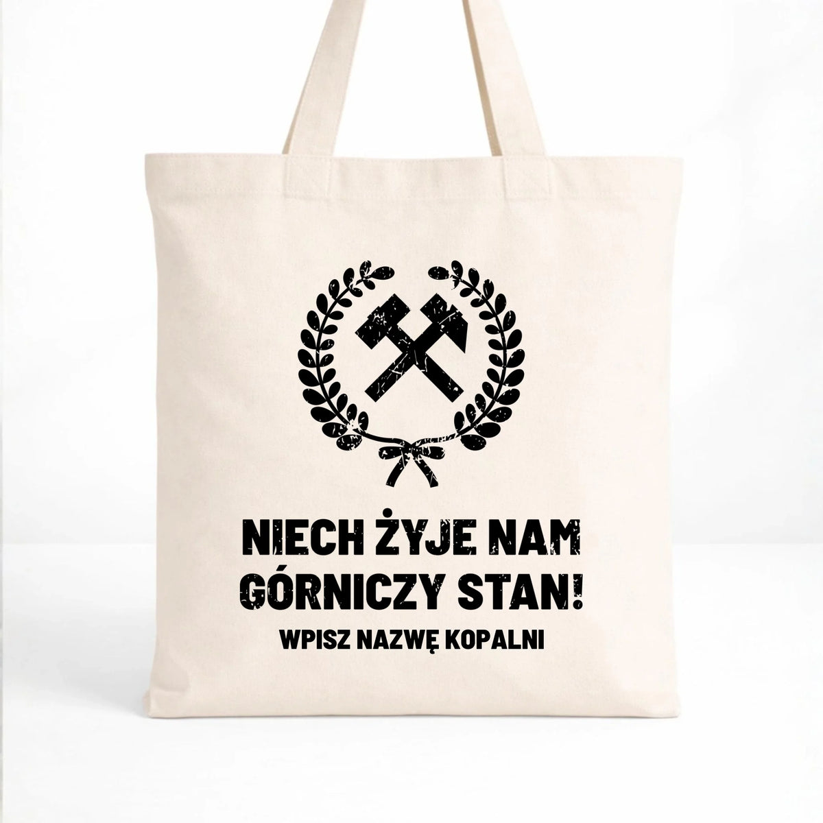 Naturalna torba z nazwą kopalni dla górnika - Niech żyje nam górniczy stan