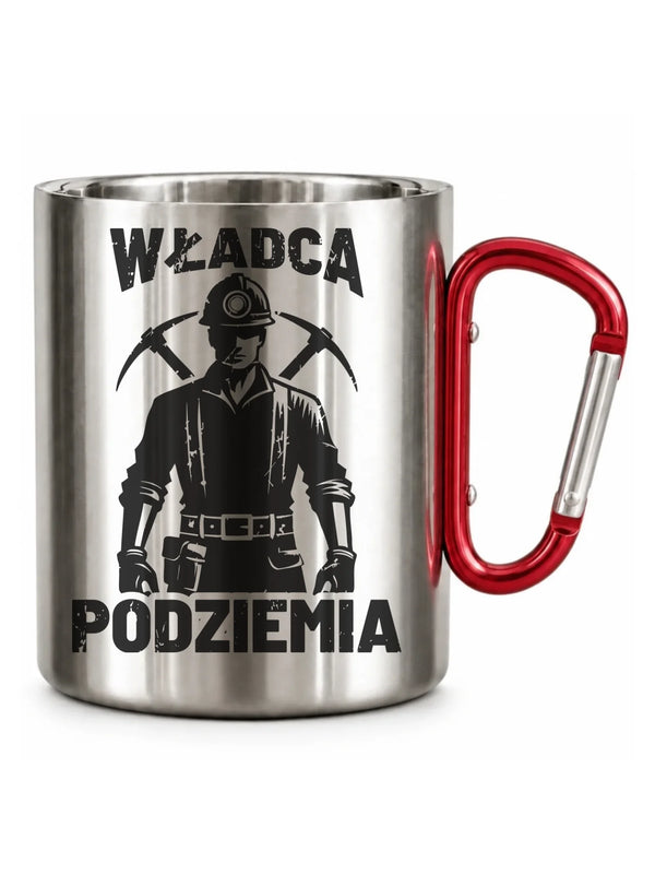 Kubek turystyczny z karabińczykiem dla górnika - Władca Podziemia