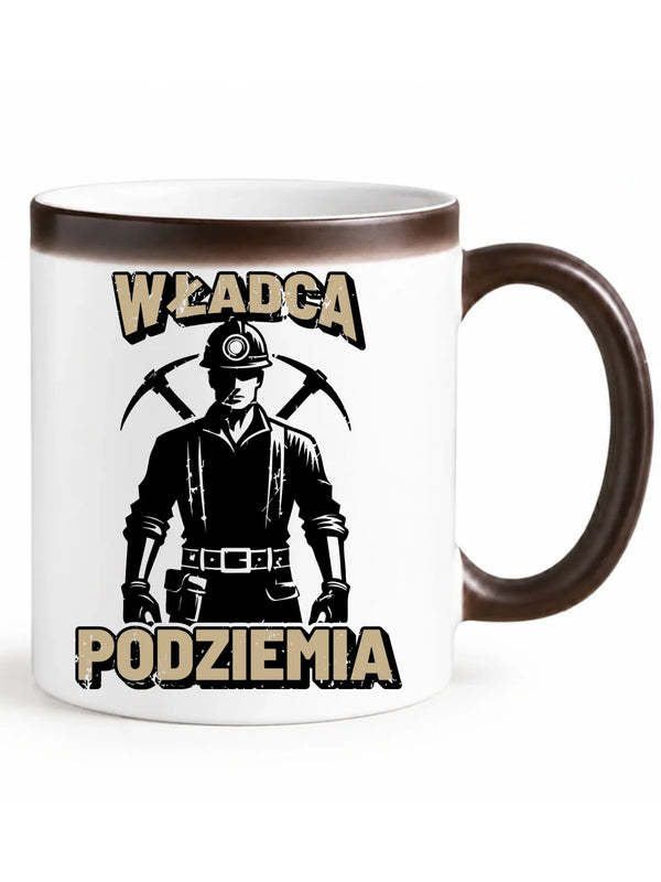Czarny magiczny kubek dla górnika - Władca Podziemia