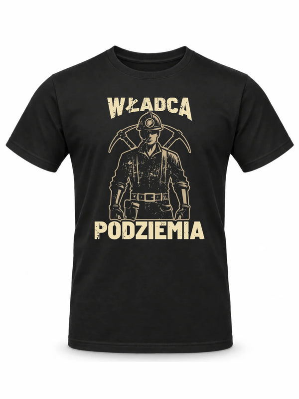 Czarna koszulka męska dla górnika - Władca Podziemia