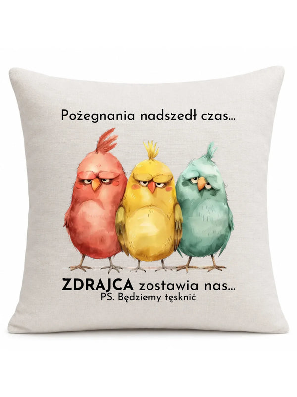 Lniana poduszka na odejście z pracy - Pożegnania nadszedł czas