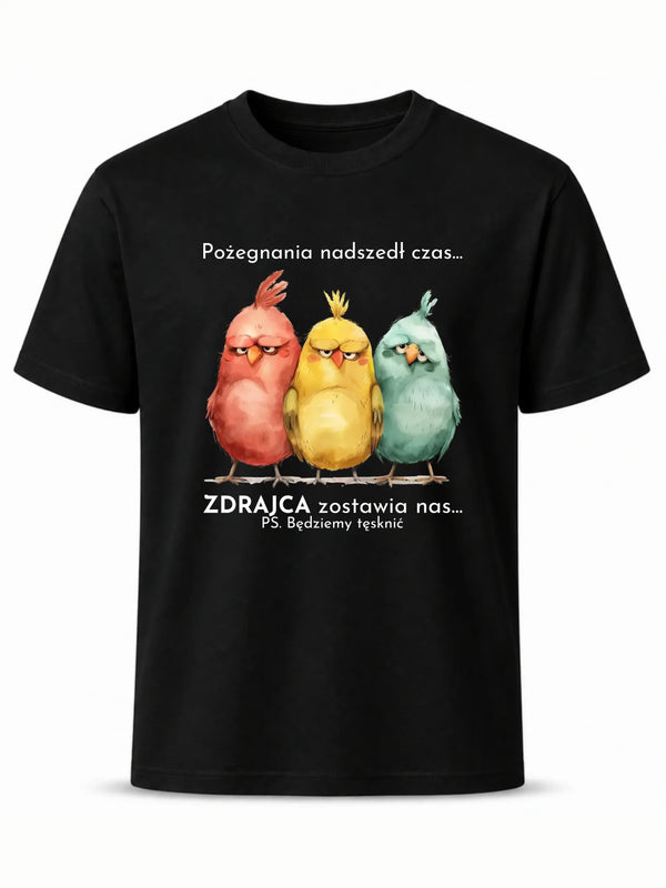 Czarna koszulka na odejście z pracy - Pożegnania nadszedł czas