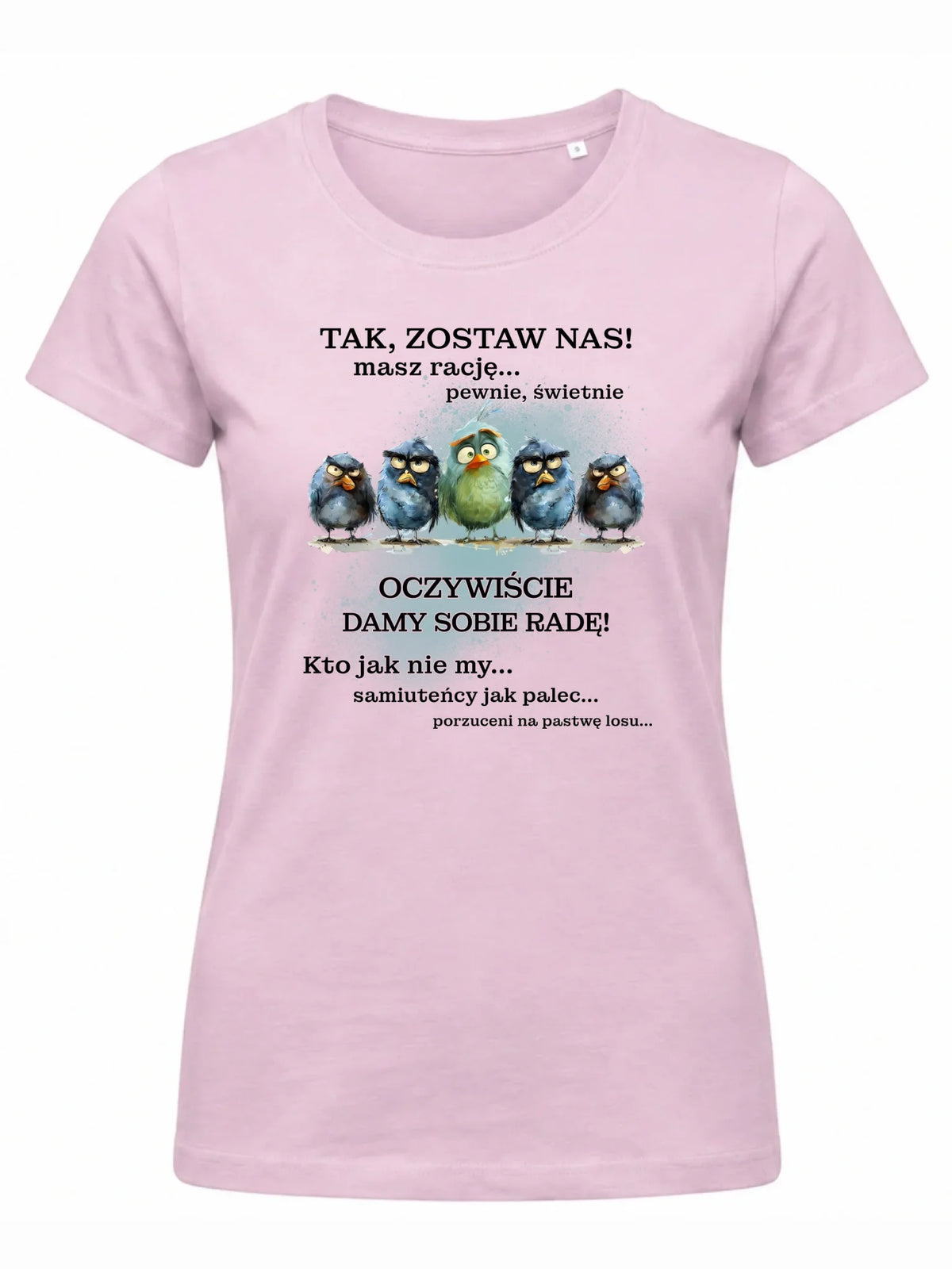 Różowa koszulka damska na odejście z pracy - Tak, zostaw nas!