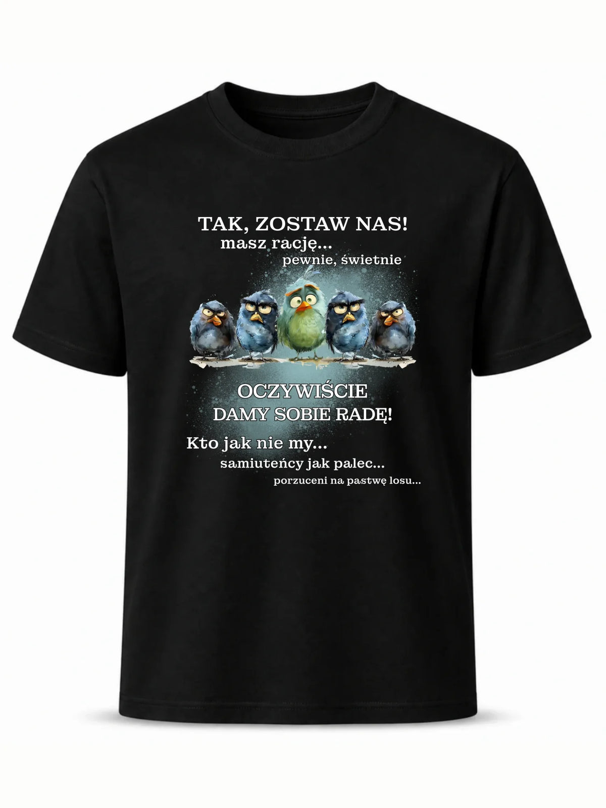 Czarna koszulka na odejście z pracy - Tak, zostaw nas!