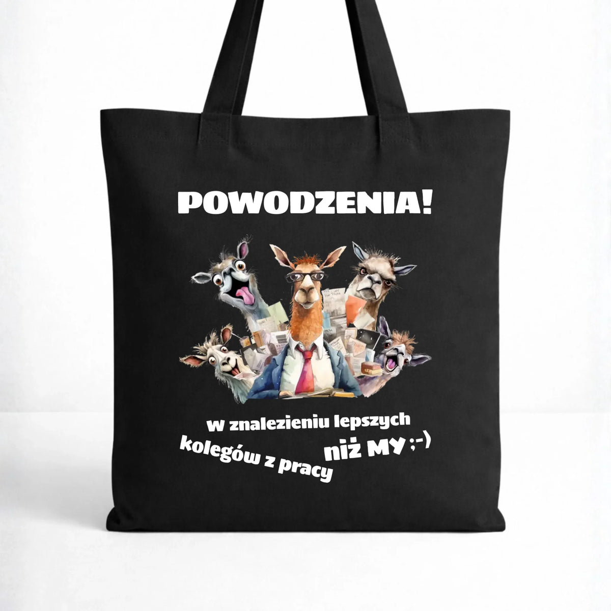 Czarna torba dla współpracownika - Powodzenia w znalezieniu lepszych kolegów