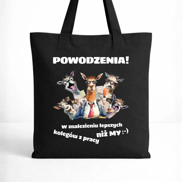 Czarna torba dla współpracownika - Powodzenia w znalezieniu lepszych kolegów