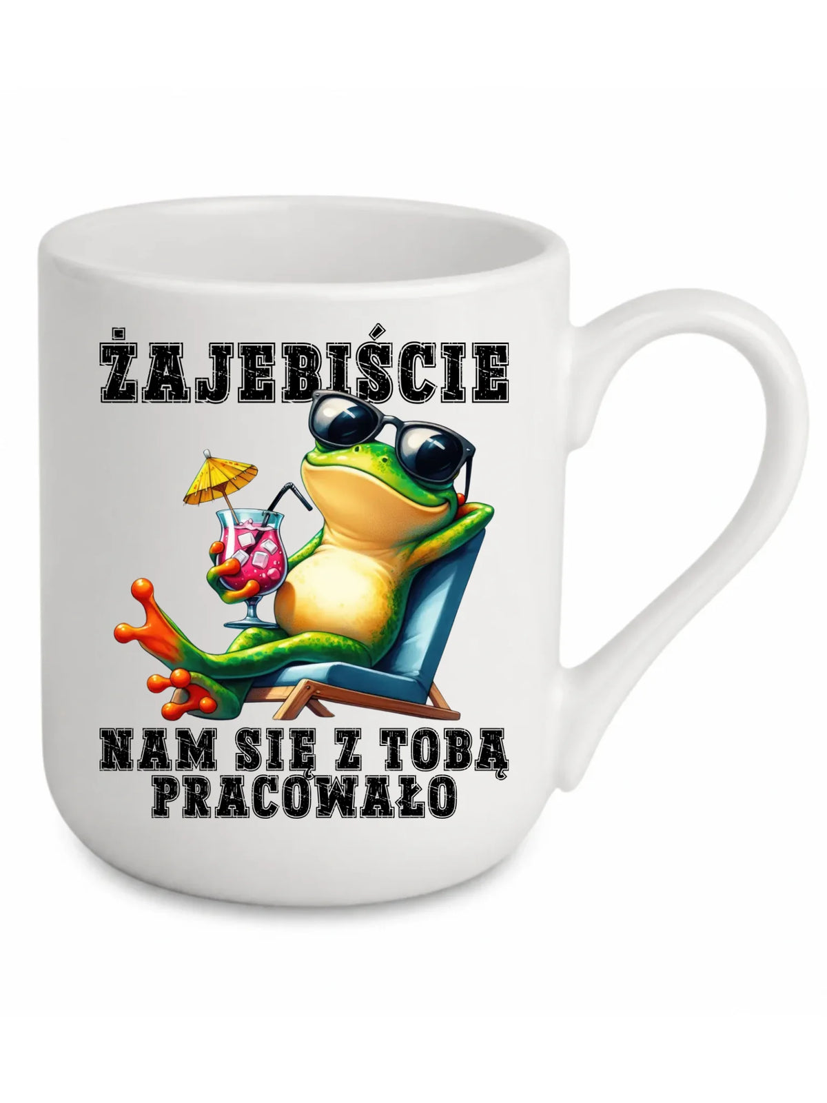 Biały kubek elegant dla współpracownika - Żajebiście nam się z Tobą pracowało
