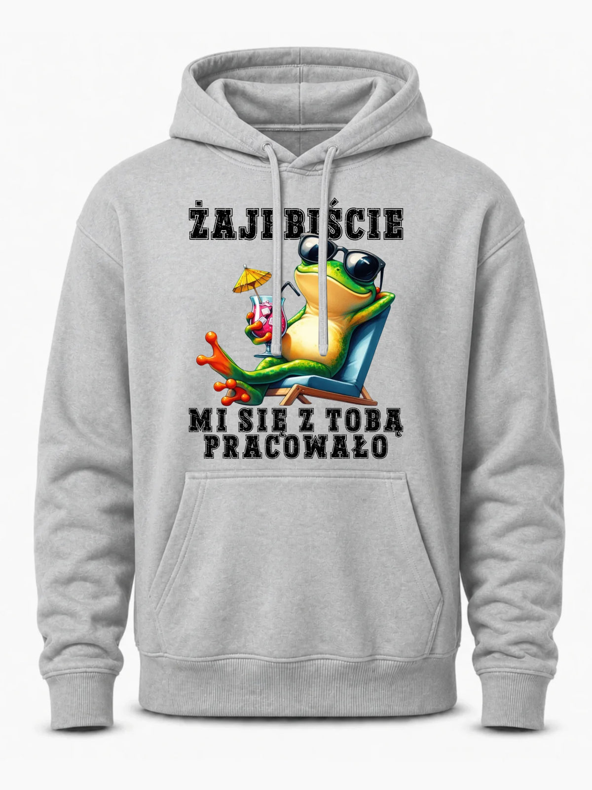 Szara bluza męska z kapturem dla współpracownika - Żajebiście mi się z Tobą pracowało