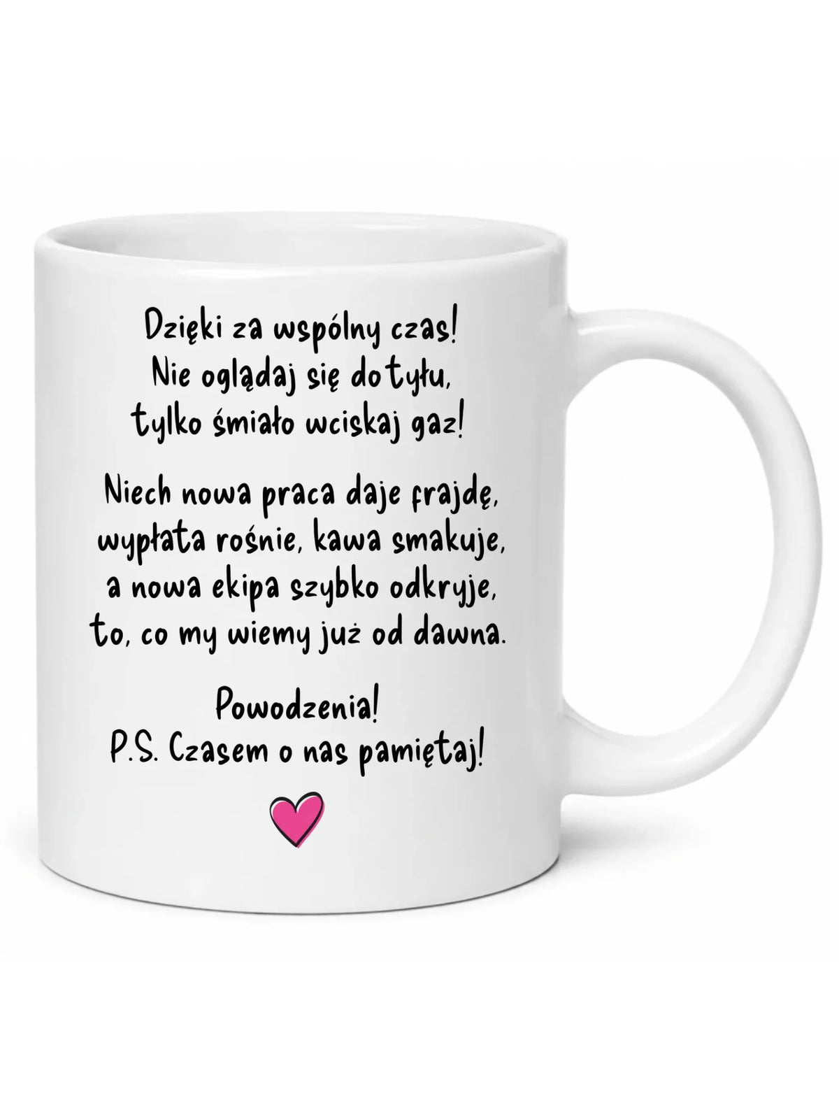 Biały kubek dla koleżanki z pracy - Dzięki za wspólny czas