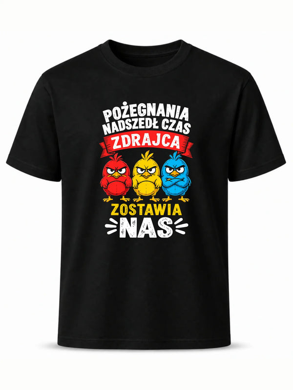 Czarna koszulka dla współpracownika - Zdrajca zostawia nas
