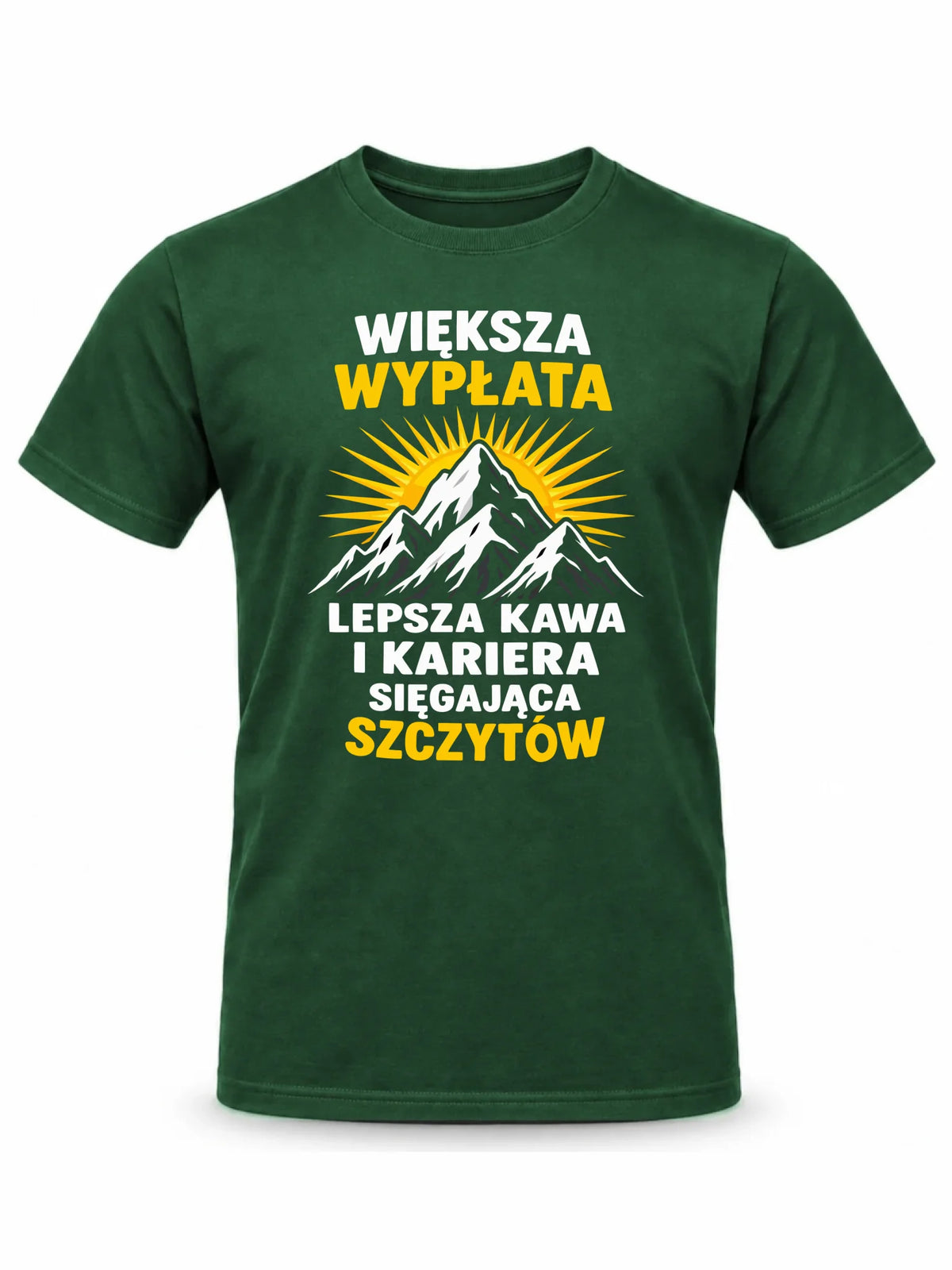 Zielona koszulka męska dla współpracownika - Większa wypłata, lepsza kawa