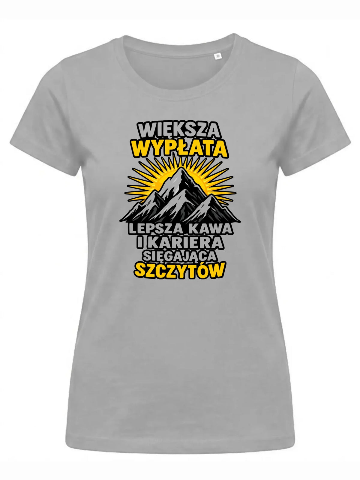Szara koszulka damska dla współpracownika - Większa wypłata, lepsza kawa