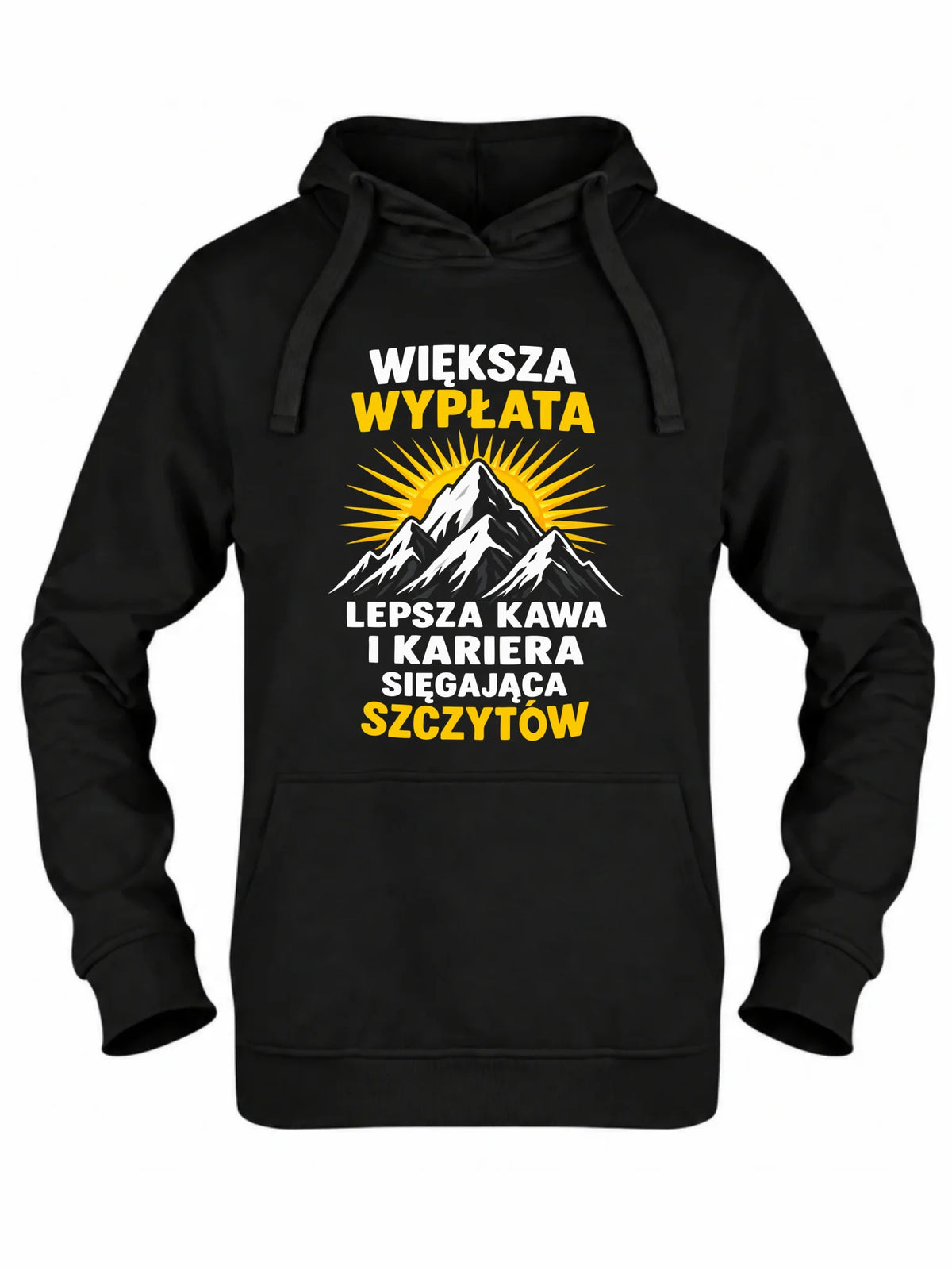 Czarna bluza damska z kapturem dla koleżanki z pracy - Większa wypłata, lepsza kawa