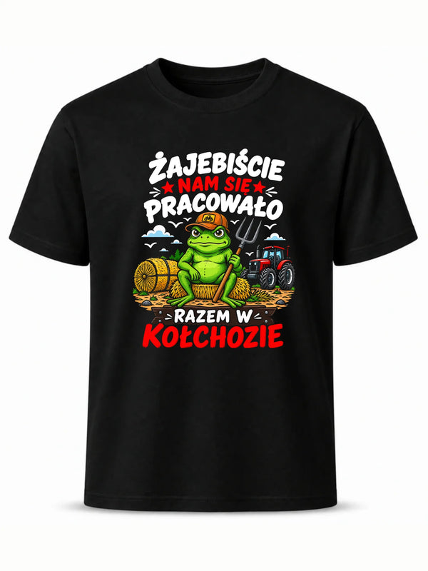 Czarna koszulka na odejście z pracy - Razem w kołchozie