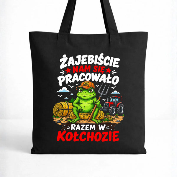 Czarna torba na odejście z pracy - Razem w kołchozie