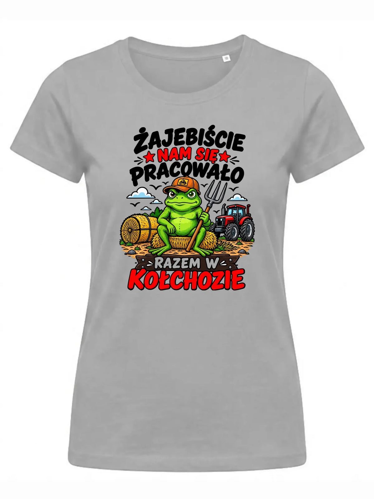 Szara koszulka damska na pożegnanie w pracy - Razem w kołchozie