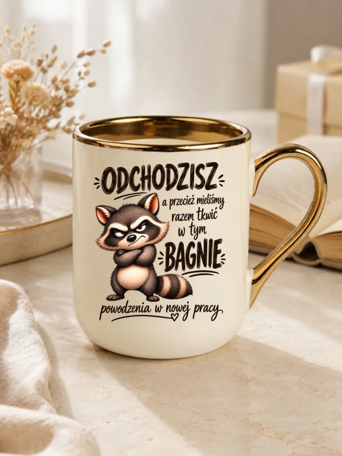 Kubek elegant na odejście z pracy - Razem w tym bagnie