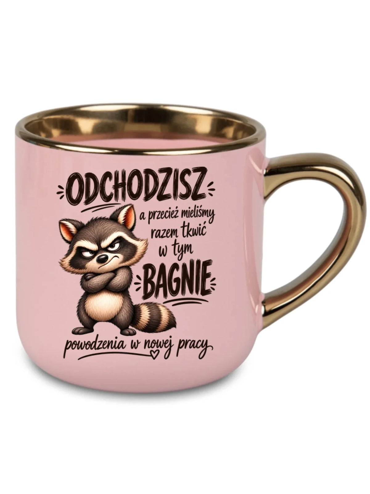Kubek ze złotym rantem na odejście z pracy - Razem w tym bagnie