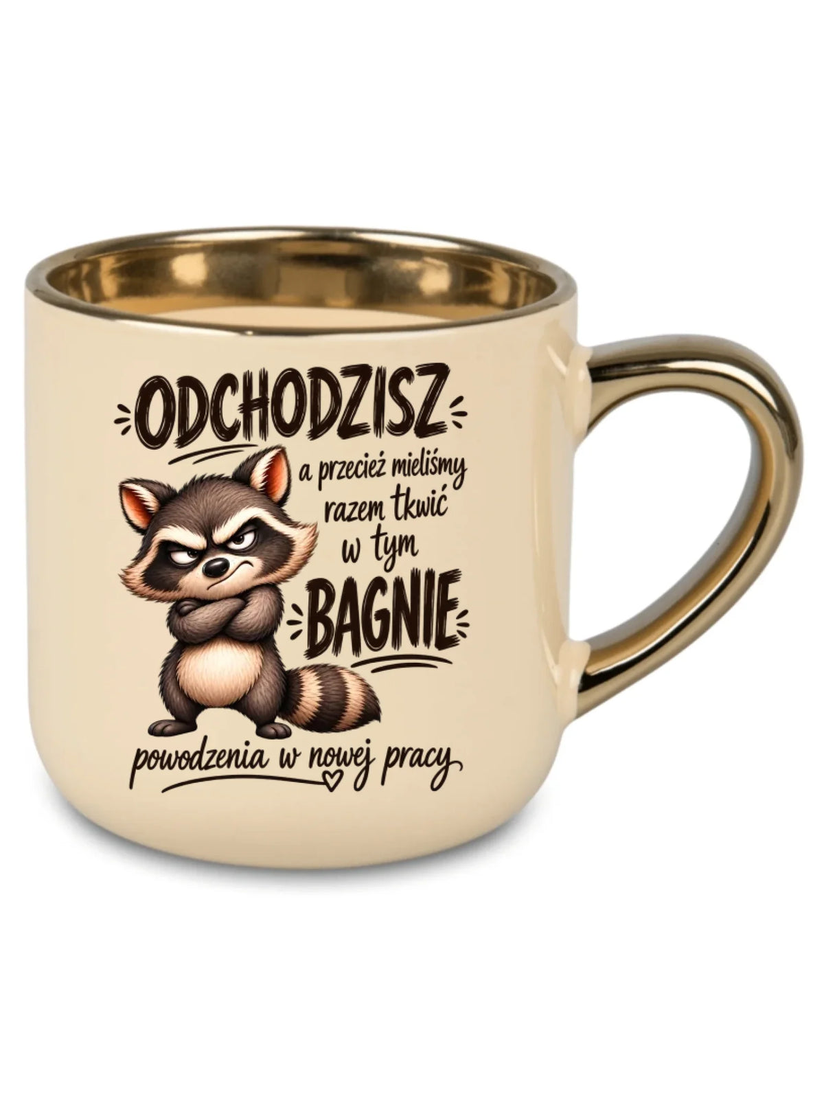 Kubek ze złotym rantem na odejście z pracy - Razem w tym bagnie