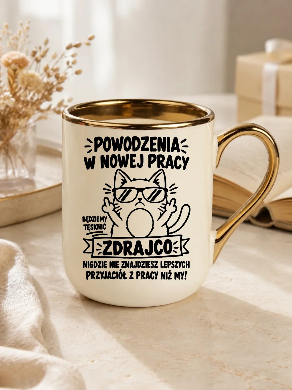 Kubek elegant na odejście z pracy - Powodzenia w nowej pracy, zdrajco!