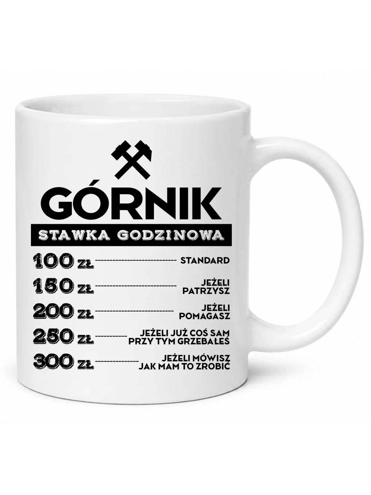 Kubek z nadrukiem dla górnika - Stawka godzinowa